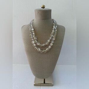 NY Gold-Tone with Clear Round Beads  Necklace